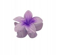 Piękna spinka klamra plastikowa kwiatek hawajski fioletowy 8cm