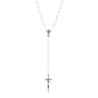 Różaniec komunijny białe koraliki