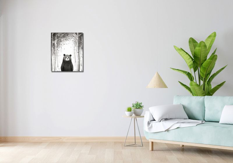 Obraz 40x50cm Ciekawski Miś zdjęcie 2