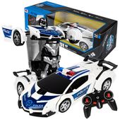 ROBOT ZDALNIE STEROWANY AUTO 2W1 RADIOWÓZ POLICJA PREZENT TRANSFORMACJA