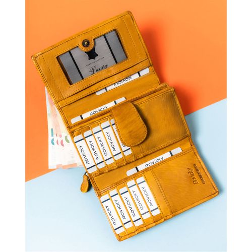 klasyczny portfel damski do torebki z geometrycznym wzorem - rovicky na Arena.pl