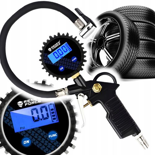 PISTOLET DO POMPOWANIA KÓŁ Z CYFROWYM MANOMETREM 14 BAR psi kPa bar kg/cm^2 na Arena.pl