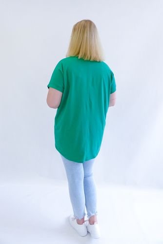 Zielona Basicowa Koszulka w Szpic z Krótkim Rękawem UNI na Arena.pl