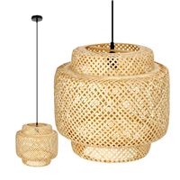 Lampa wisząca BOHO BONN 40cm pleciona BAMBUSOWA naturalna 1xE27 DUŻA
