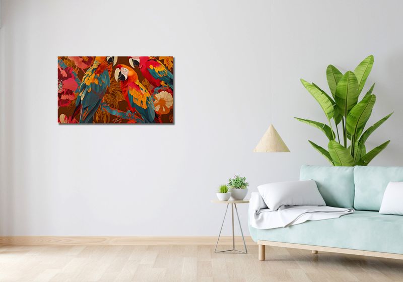 Obraz 90x50cm Kolorowe Ary zdjęcie 2