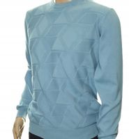 STROKERS klasyczny sweter męski z bawełny ze wzorem  M błękitny