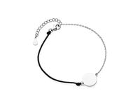 Bransoletka szczęścia celebrytka kółko kółeczko circle coin bawełna srebro 925 Z1655B_B