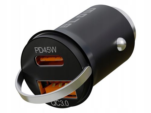 MOCNA ŁADOWARKA SAMOCHODOWA SZYBKIE ŁADOWANIE PD QC 45W USB-C 3,1A KABEL 1M na Arena.pl