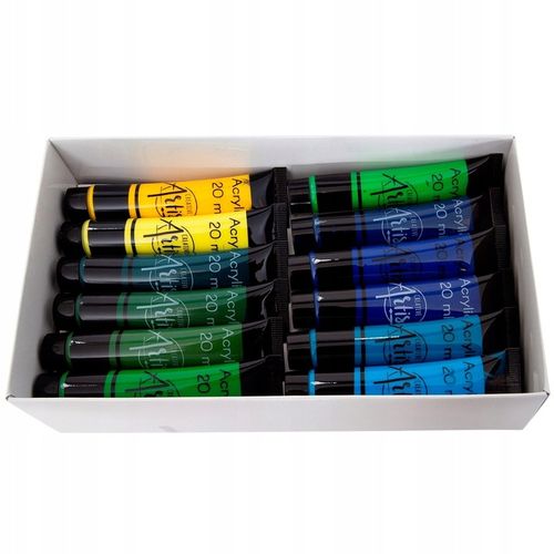 FARBY AKRYLOWE DUŻY ZESTAW FARB AKRYLOWYCH 36x20ml FARBA AKRYLOWA W TUBKACH na Arena.pl