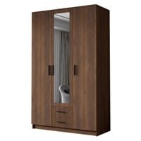 Szafa ADA II 120 cm - pojemna garderoba z lustrem - ORZECH WARMIA+CZARNY