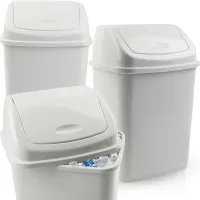 KOSZ NA ŚMIECI PLASTIKOWY 10L BEŻOWY DEKORACYJNY DO ŁAZIENKI KUCHNI BIURA