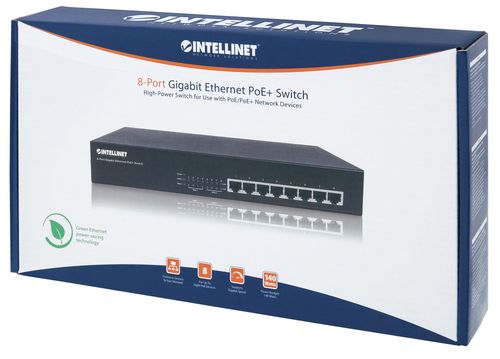 INTELLINET GIGABIT SWITCH 8X 10/100/1000 RJ45 POE+ 140W 19  RACK na Arena.pl