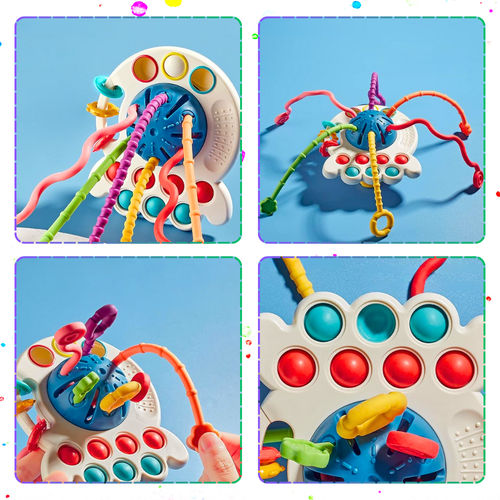 zabawka sensoryczna dla niemowlaka 4 w 1 ośmiornica rozwój zmysłów dziecka na Arena.pl