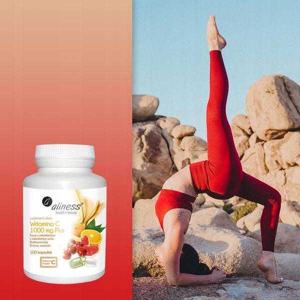 Suplement diety Aliness witamina C 1000 mg Plus 100 kapsułek zdjęcie 2