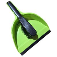 Szufelka i zmiotka z gumą AZ Basic zielona 1kpl