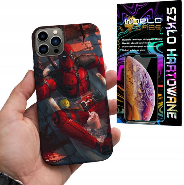 ETUI CASE DO IPHONE 16 PRO - DEADPOOL MARVEL FILMY SERIALE + SZKŁO zdjęcie 1