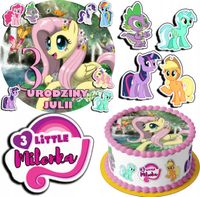 ZESTAW OPŁATEK NA TORT 20CM + 17 POSTACI - MY LITTLE PONY + IMIĘ 15CM 18CM