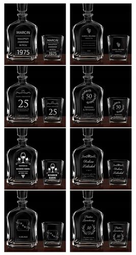 Karafka z Grawerem ze Szklankami Prezent dla Faceta Niego na 50 Urodziny na Arena.pl