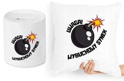 Dla Syna Zestaw Poduszka + Skarbonka Prezent Z Nadrukiem Ze Zdjęciem na Arena.pl