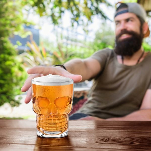 KUFEL DO PIWA Z UCHEM CZASZKA SZKLANY DUŻY 500ML PREZENT NA URODZINY zdjęcie 3