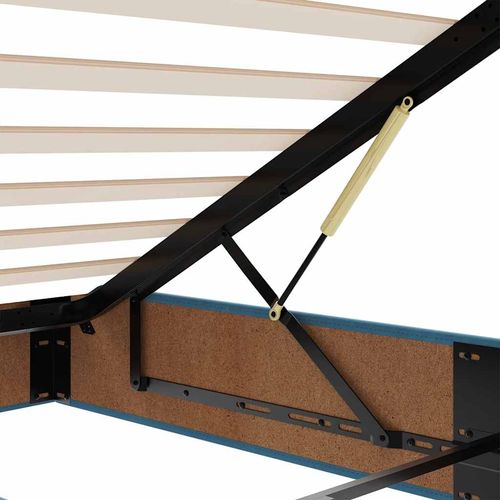 Łóżko otomana z materacem i LED, niebieski, 80x200cm, aksamit na Arena.pl