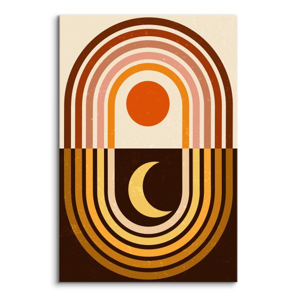 Obraz Do Sypialni Aztecki Księżyc Słońce Styk Boho Abstrakcja 60cm x 90cm zdjęcie 2