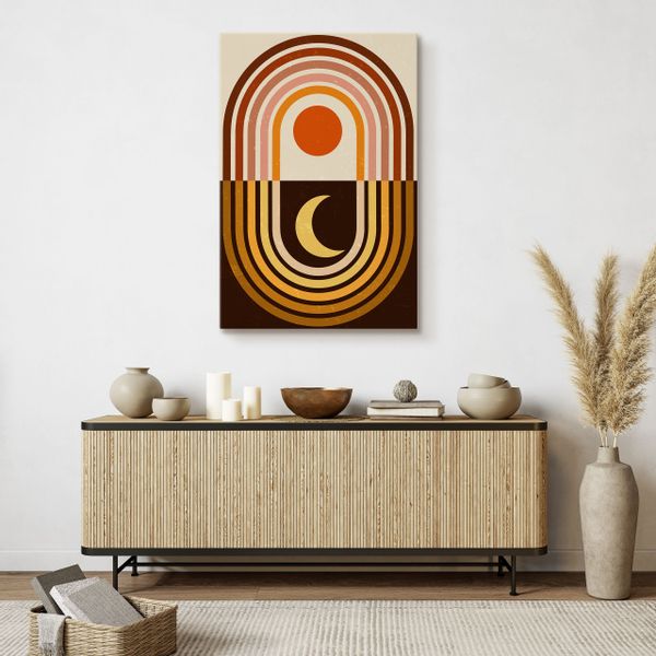 Obraz Do Sypialni Aztecki Księżyc Słońce Styk Boho Abstrakcja 40cm x 60cm zdjęcie 7