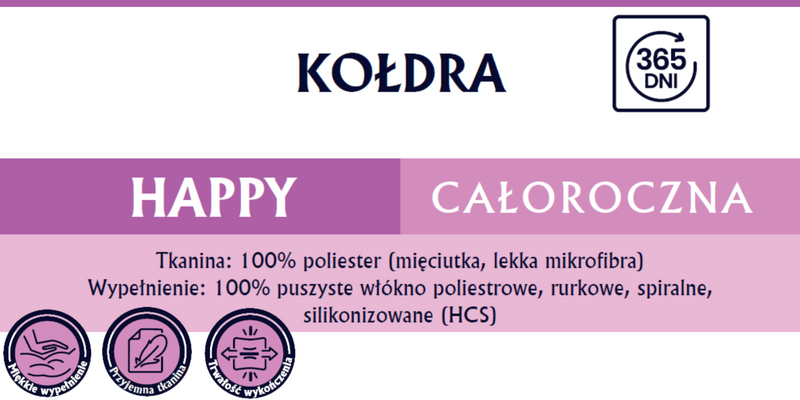 Kołdra całoroczna 200x220cm HAPPY | Inter Widex zdjęcie 6