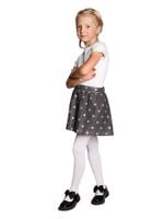 Rajstopy dziewczęce bawełniane gruby prążek białe 104-110 YOCLUB