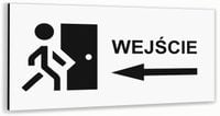 Tabliczka BIAŁA aluminiowa WEJŚCIE Tablica informacyjna NADRUK UV