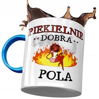 Kubek Błękitny Dla Poli Koleżanki Przyjaciółki Z Nadrukiem Ze Zdjęciem