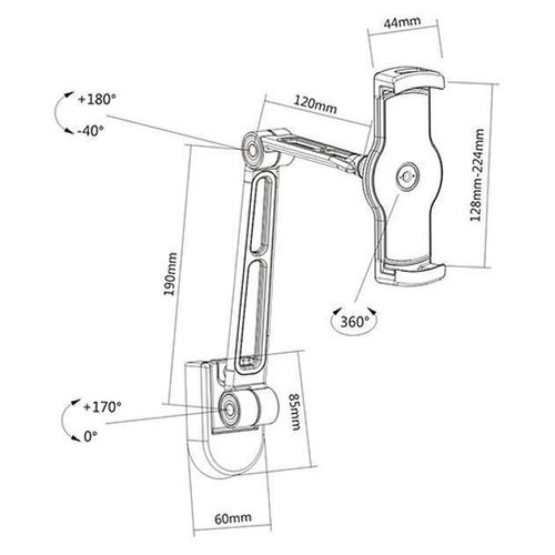 Techly Ramię ścienne do Tabletu i iPad 4.7''-12.9'' regulowane czarne na Arena.pl