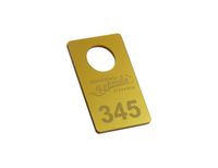 brelok do kluczy hotelowych, numerek do szatni, plexi ZŁOTA 3x6cm