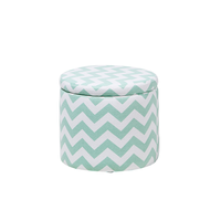 Puf ze schowkiem ø 35 cm zielono-biały TUNICA