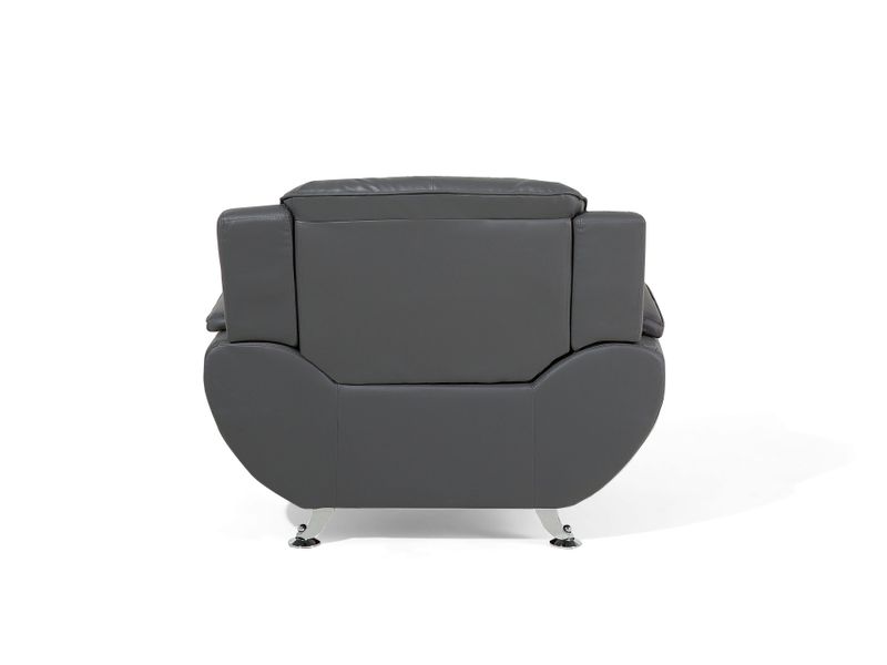 Fotel ekoskóra szary LEIRA zdjęcie 6