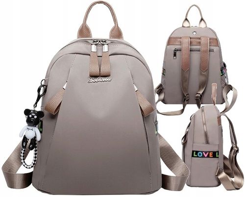 Wodoodporny Plecak elegancki miejski na ramię boho  T42_Szary na Arena.pl