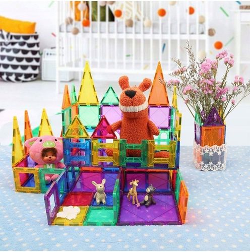 DUŻE KLOCKI MAGNETYCZNE konstrukcyjne zestaw 45 el Panele Magnetic Tiles 3D na Arena.pl