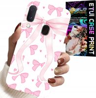 ETUI DO SAMSUNG GALAXY A20E - RÓŻOWE WSTAZKI WSTĄZKA MODNE WZORY CASE