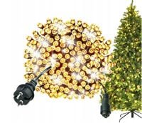 LAMPKI CHOINKOWE 1000 LED ZEWNĘTRZNE EFEKTY FLASH CIEPŁY BIAŁY