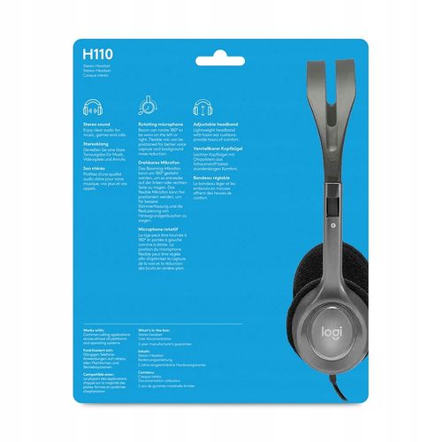 Słuchawki LOGITECH H110 Stereo Headset na Arena.pl