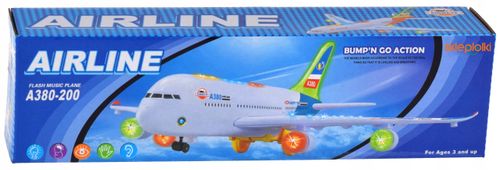 Interaktywny samolot pasażerski gra, świeci, jeździ, dźwięk i światła LED na Arena.pl