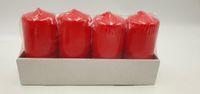 świeca walec 4szt. 50/100mm  CZERWONA