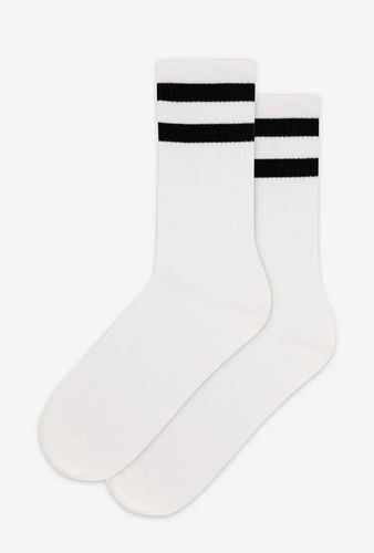 SKARPETY MŁODZIEŻOWE PASKI 42-44 whiteblack na Arena.pl