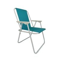 Krzesło kempingowe składane ATENA PRO niebieskie do ogrodu i na plażę