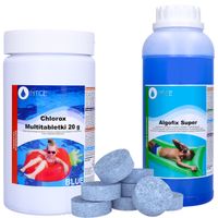 2 x NTCE tabletki multifunkcyjne do basenu 20g 1kg chlor + antyglon super 1