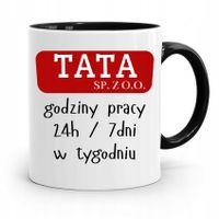 Kubek Czarny Na Dzień Ojca Tata Sp. Z O. O. Z Nadrukiem Ze Zdjęciem