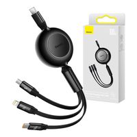 Kabel Baseus Bright Mirror 4 3w1 100W USB-C DO Ładowania Telefonu i Laptopa