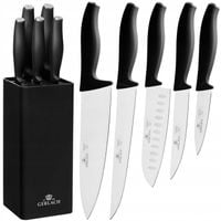 Zestaw 5 noży kuchennych w czarnym bloku stal Gerlach Comfort