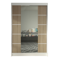 Szafa przesuwna Lino V z lustrem 120cm garderoba - BIAŁY/SONOMA