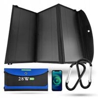 Składany Panel Solarny 28W 3A Szybka Ładowarka Słoneczna Quick Charge USB